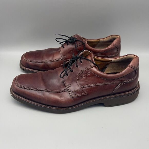 ECCO Shoes Mens Size 43 Brown Leather Apron Toe Oxford Lace Up Shock Point main image 15